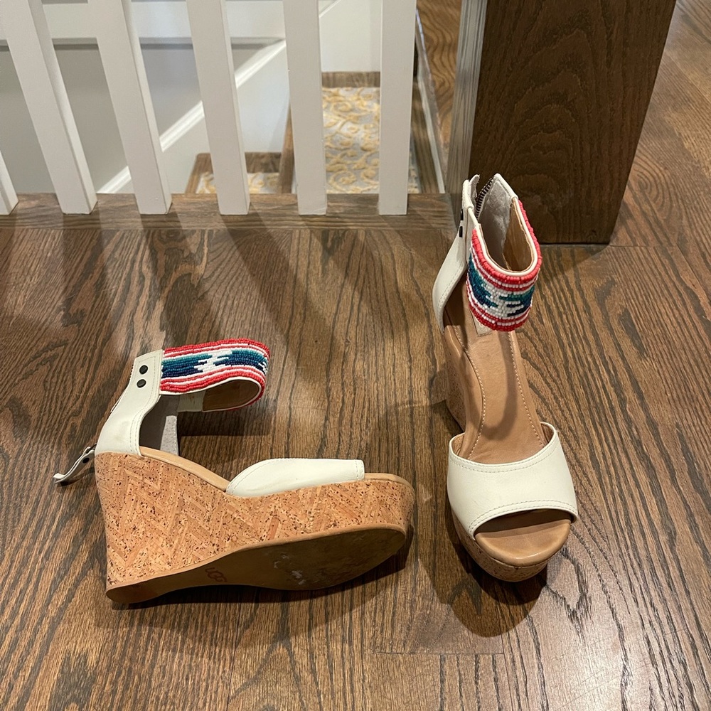 UGG White Wedges